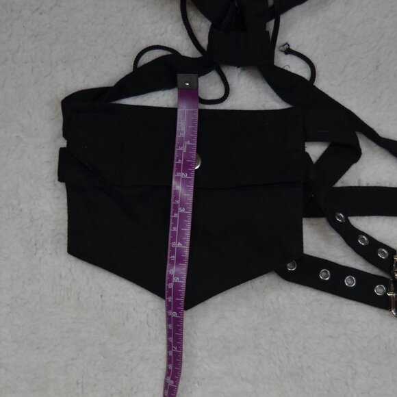 NWT Dolls Kill HIP POCKETS corset back harness cotton twill size L - Picture 4 of 7